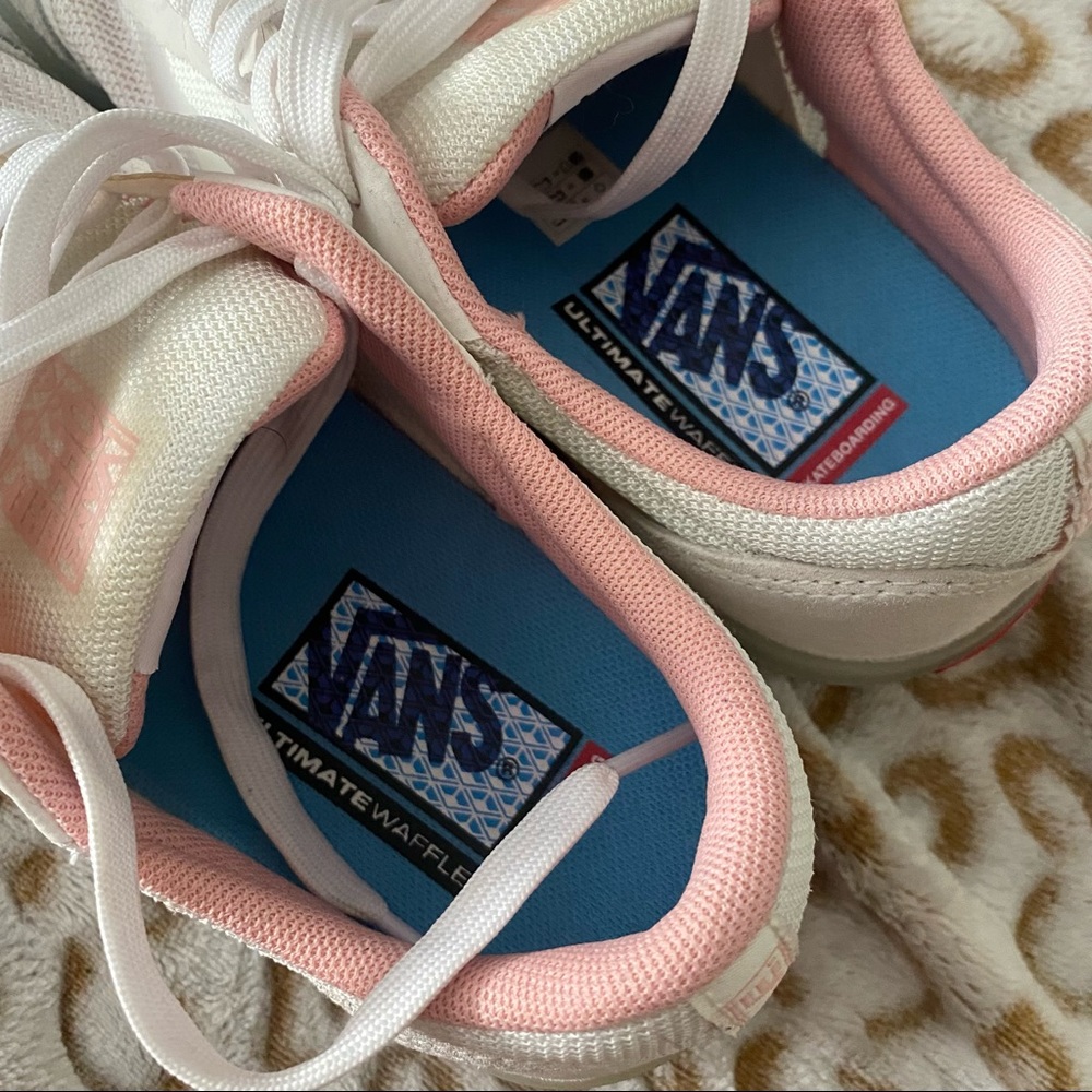 Vans UltraRange EXO True White Winter Sky + Pink and Blue Skateboarding Shoes